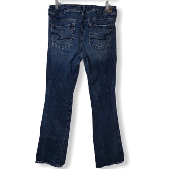 American Eagle Distressed Kick Boot Jeans 10 - Picture 3 of 6
